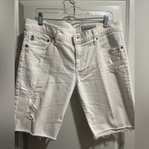 AG Adriano Goldschmied Women’s Nikki Relaxed Skinny Distressed Shorts White